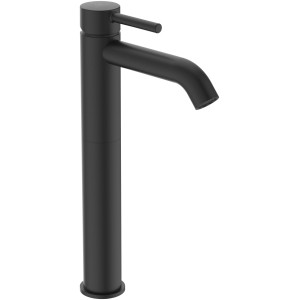 Ideal Standard Ceraline Waschtischarmatur mit verlängertem Sockel in Schwarz.