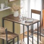 SoBuy Bartisch-Set OGT03-XL mit 2 Barhockern aus Holz und Metall in Natur/Schwarz.