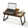 Relaxdays Laptoptisch Stahl MDF Schwarz Höhenverstellbar Klappbar Neigbar 56 cm x 33 cm x 23,5 cm 2,2 kg