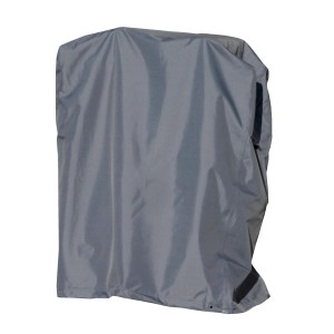 Graue Schutzhülle für Stapelstühle/Klappsessel, wasserdicht und UV-beständig, 85x15x100 cm.