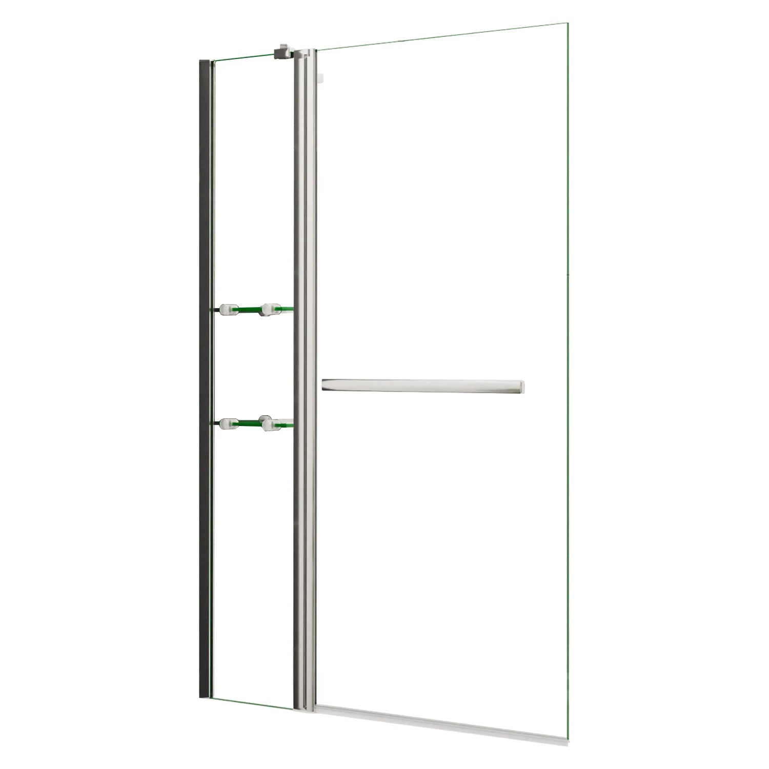 AICA 100x140cm Badewanneaufsatz mit 45cm Diagonal Wandhalterung Drehen 180°Duschwand Duschabtrennung