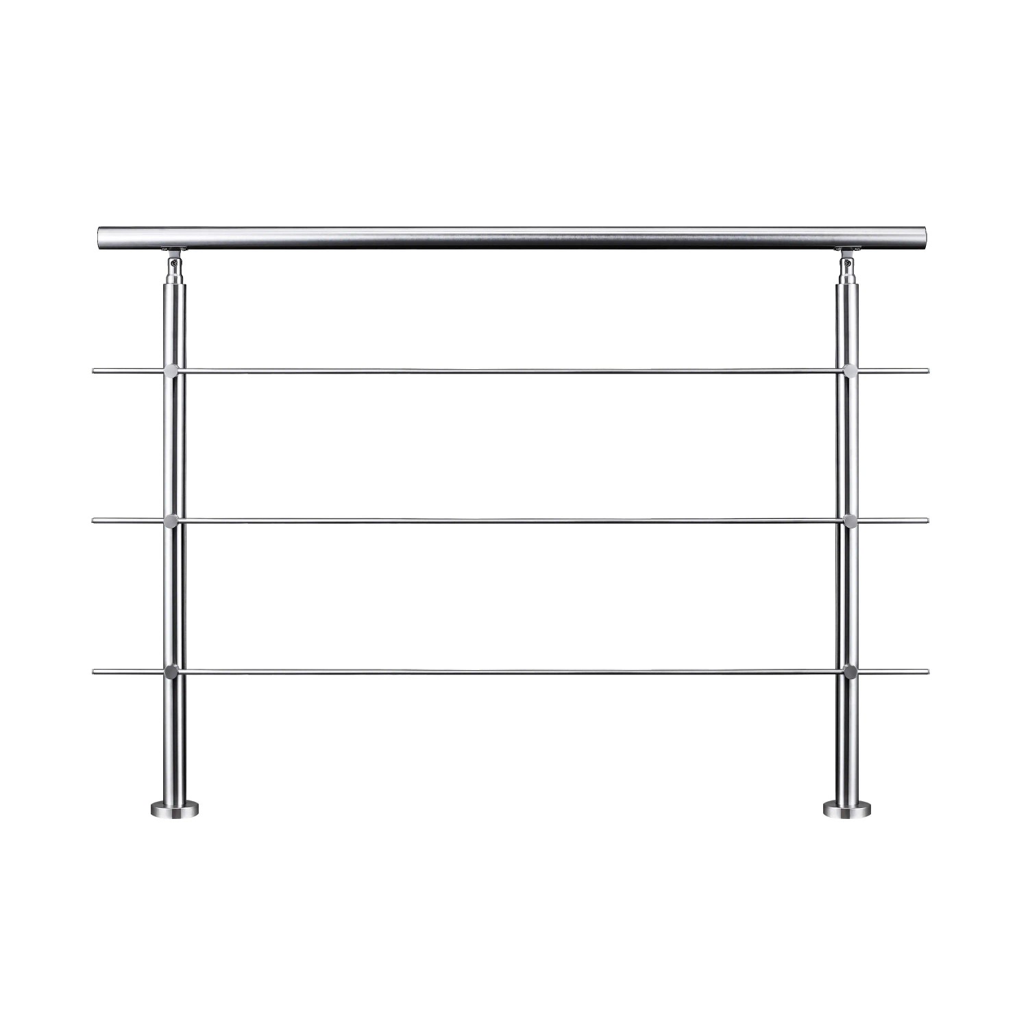 AICA Geländer Set Aus Edelstahl Erweiterbar Mit 3 Querstangen Länge 150 cm