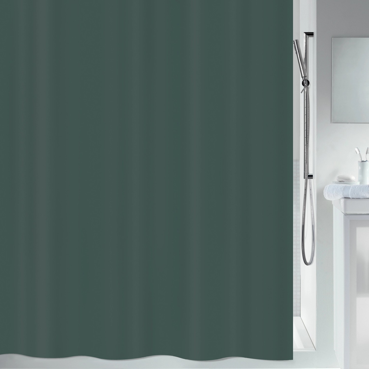 Spirella Duschvorhang Primo 240 cm x 180 cm Dunkelgrün günstig online kaufen