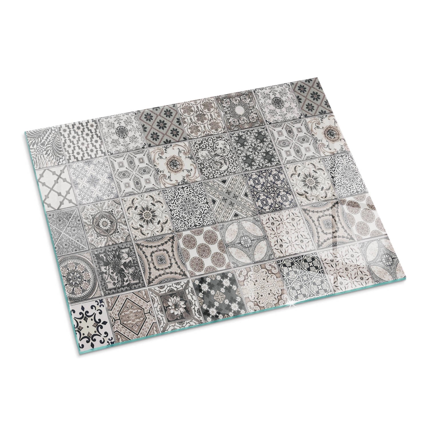 Tulup Glasplatte für Kamin Dekorative Fliesenmuster Glasbodenplatte für Kam günstig online kaufen