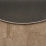 Detailansicht: Runder, taupefarbener Hochflor Teppich (120x120cm) mit weicher Textur.