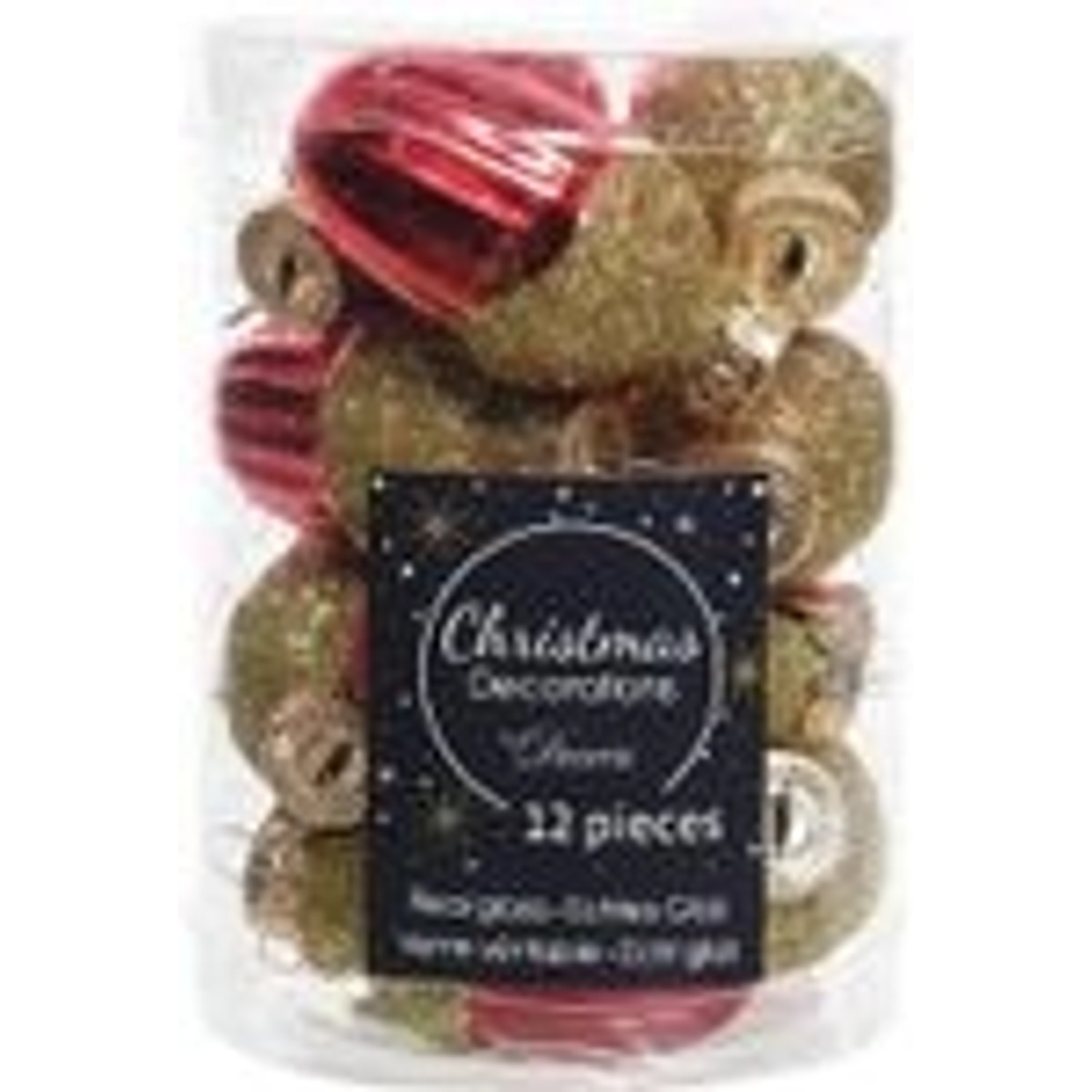 Kaemingk Christbaumschmuck Eichel Glas  3 cm x 4 cm 12 Stueck Farbe Rot Gold