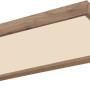Globo LED-Deckenleuchte Cinderella, weiß matt mit Holzoptik, 120x30 cm.