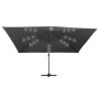 vidaXL Ampelschirm Anthrazit 400x300 cm mit leuchtenden LEDs und stabilem Aluminium-Mast.