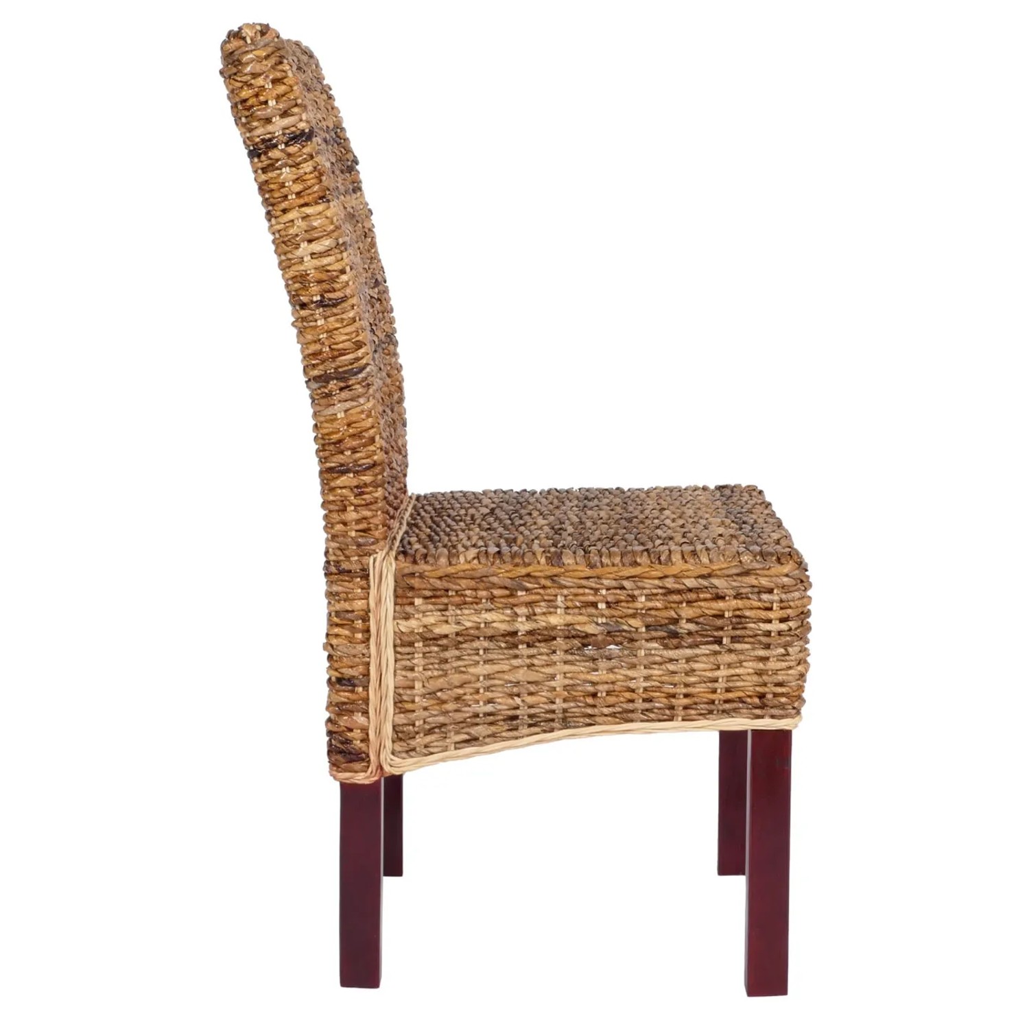 MCW Esszimmerstuhl Loiret, 6er-Set, helles Bananenblatt-Geflecht, Holzbeine.