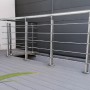 Treba Geländer-Set CB2 zur Bodenmontage, 150 cm, Aluminium eloxiert.