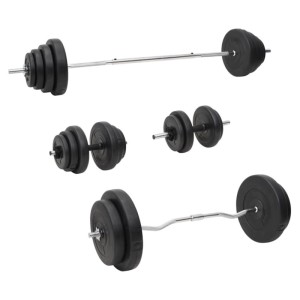vidaXL Langhantel und Kurzhantel mit Gewichten 120 kg 3145031