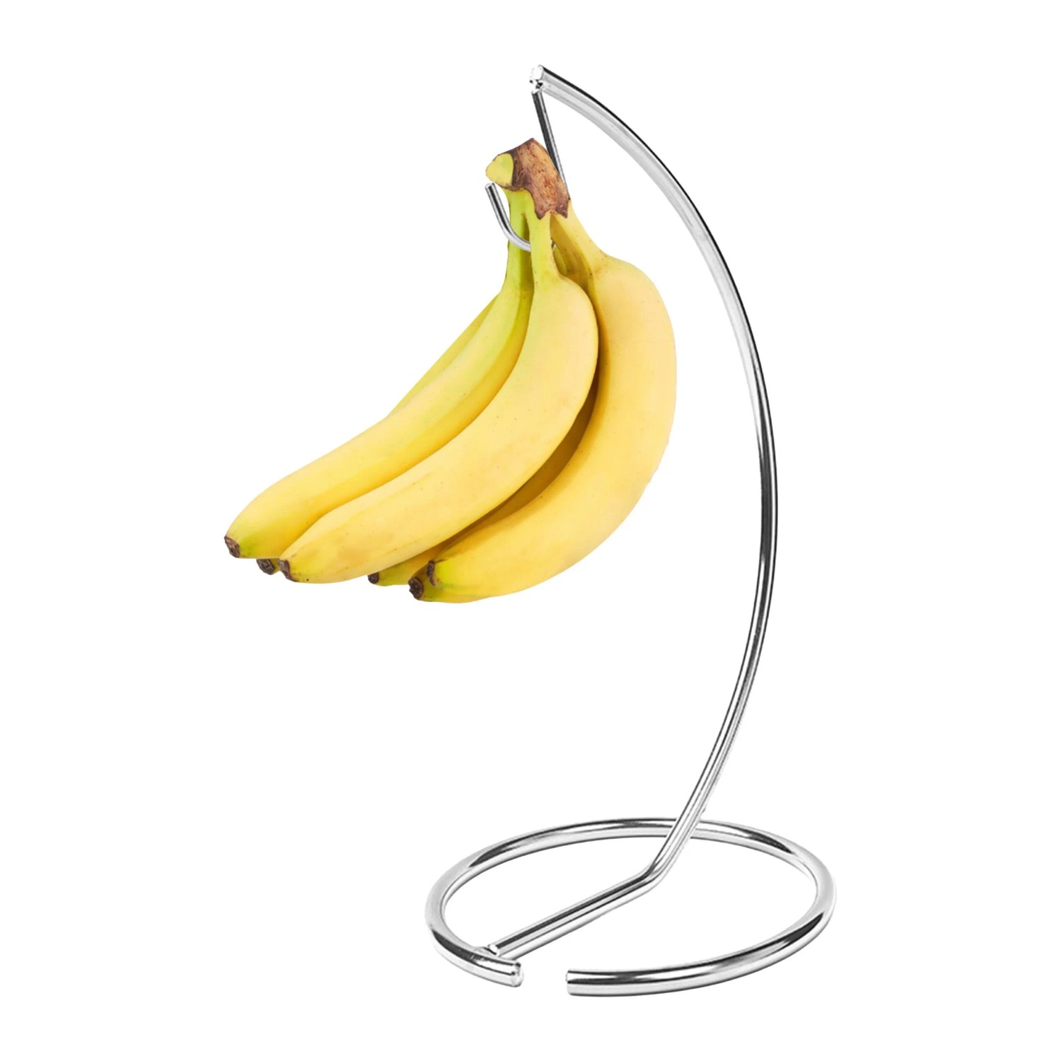 Relaxdays Bananenhalter Eisen Silber Platzsparend 34,5 cm x 16,5 cm 500 g