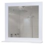 Weißer MCW Wandspiegel F75 mit Ablagefläche. Quadratischer Badspiegel aus MDF mit Acrylglas, modern und zeitlos.
