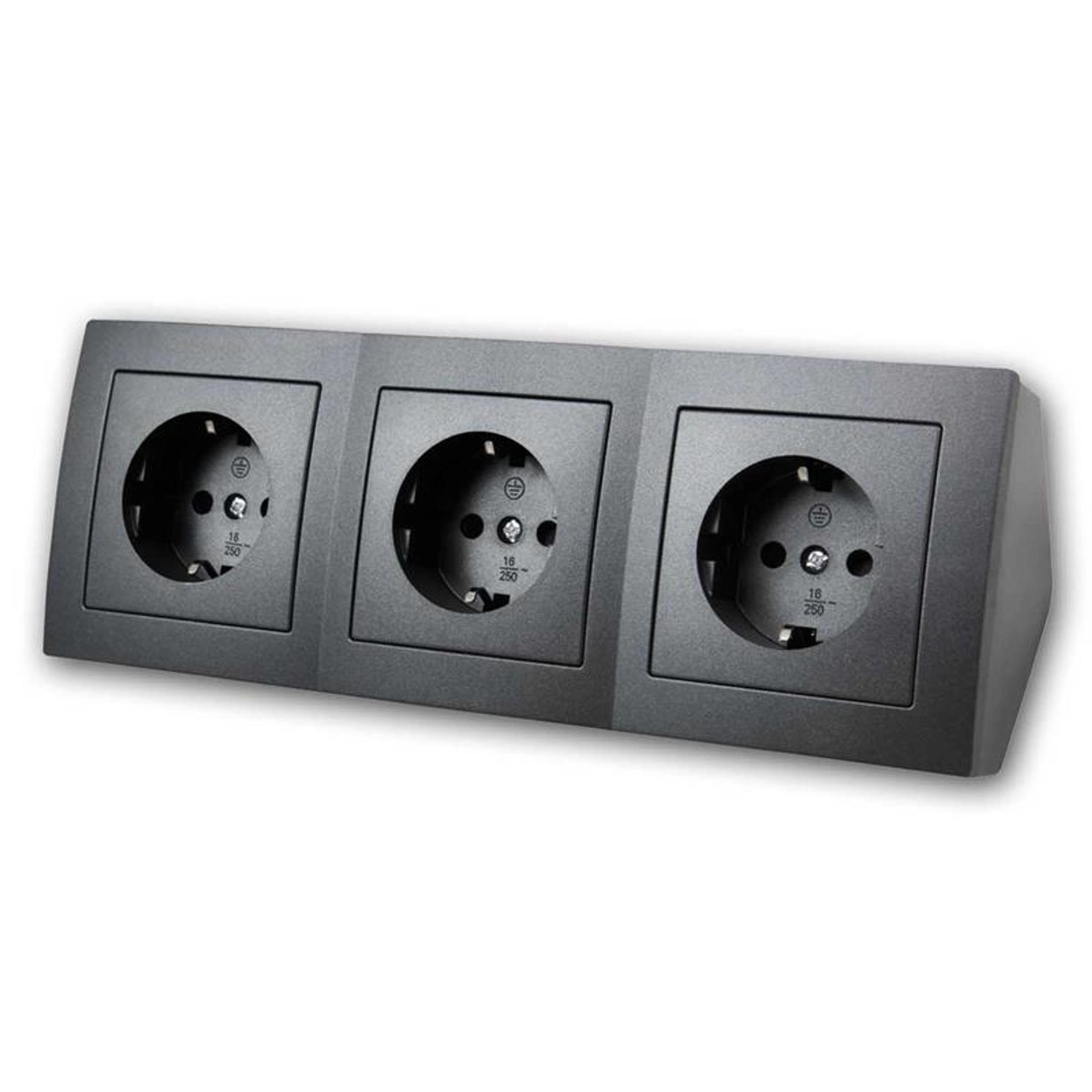 McPower Steckdosenblock Flair 3-Fach 250V16A Anthrazit günstig online kaufen