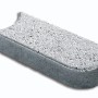 Weiße Mähkante Mini aus Beton, wassergestrahlt, 24x10x4,5 cm, für Rasen- und Beetbegrenzung.