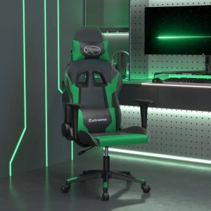 vidaXL Gaming-Stuhl mit Massagefunktion Schwarz und Grün Kunstleder 345448