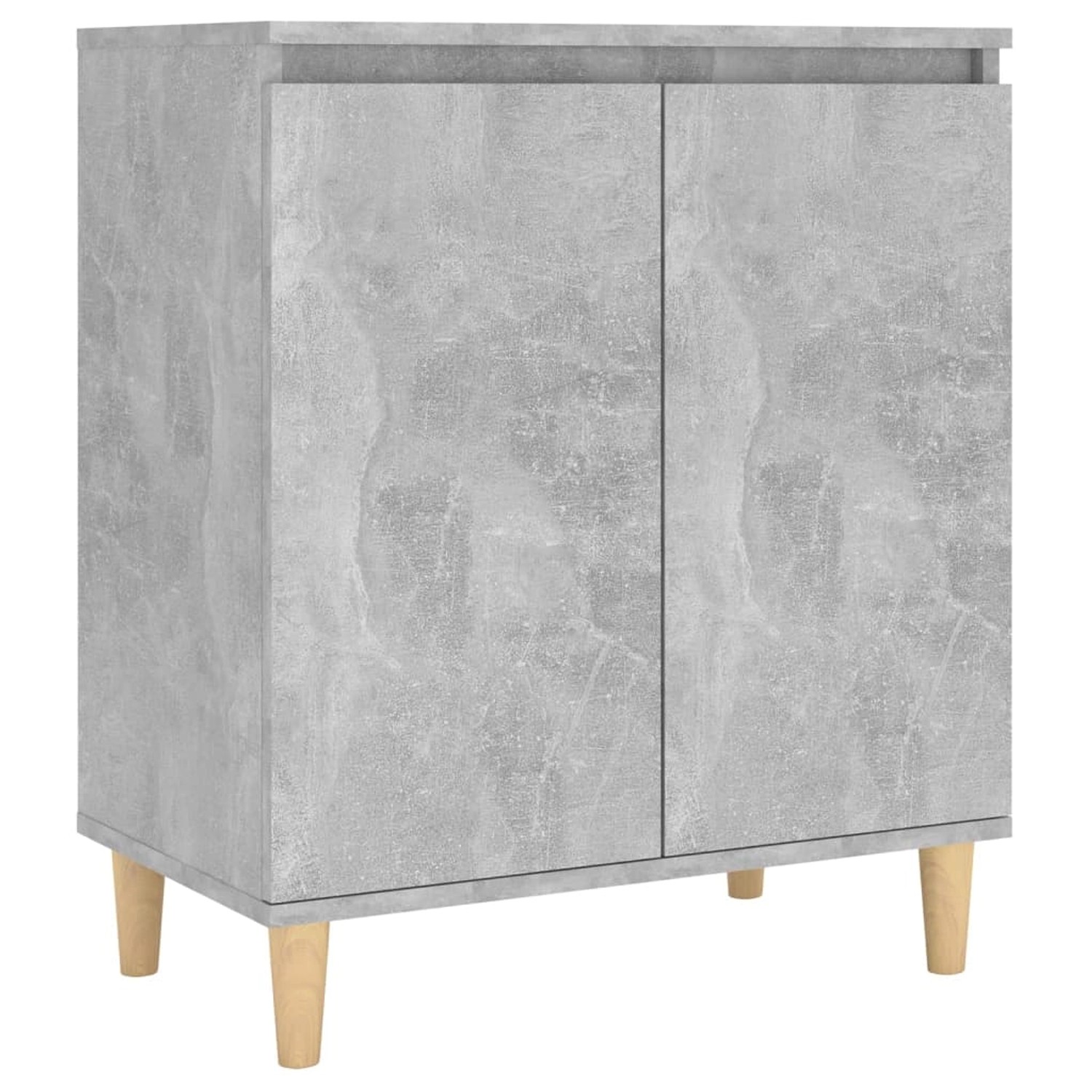 vidaXL Sideboard mit Massivholz-Beinen Betongrau 60x35x70 cm 806071
