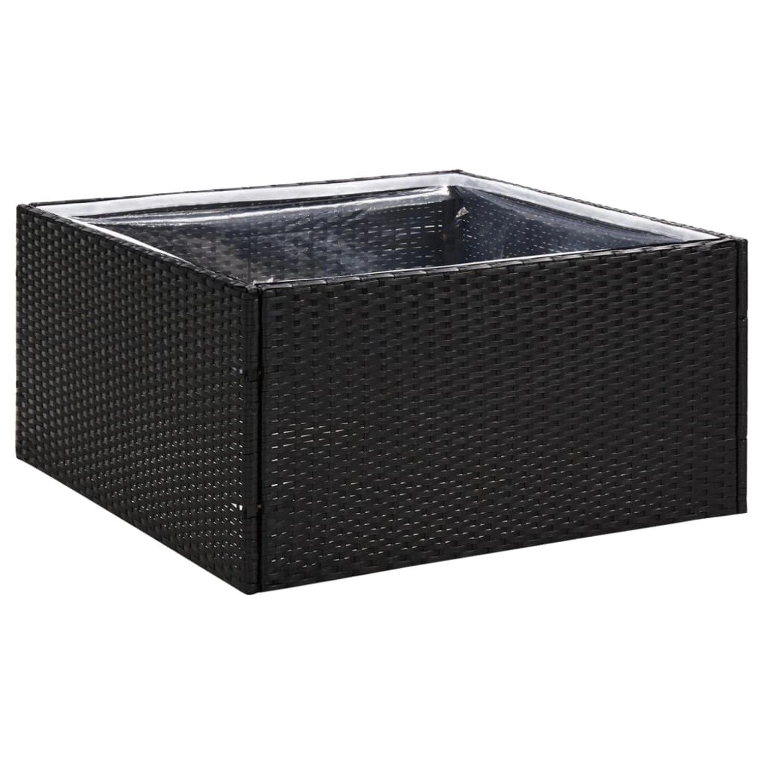 vidaXL Pflanzkübel Schwarz 80x80x40 cm Poly Rattan 319171