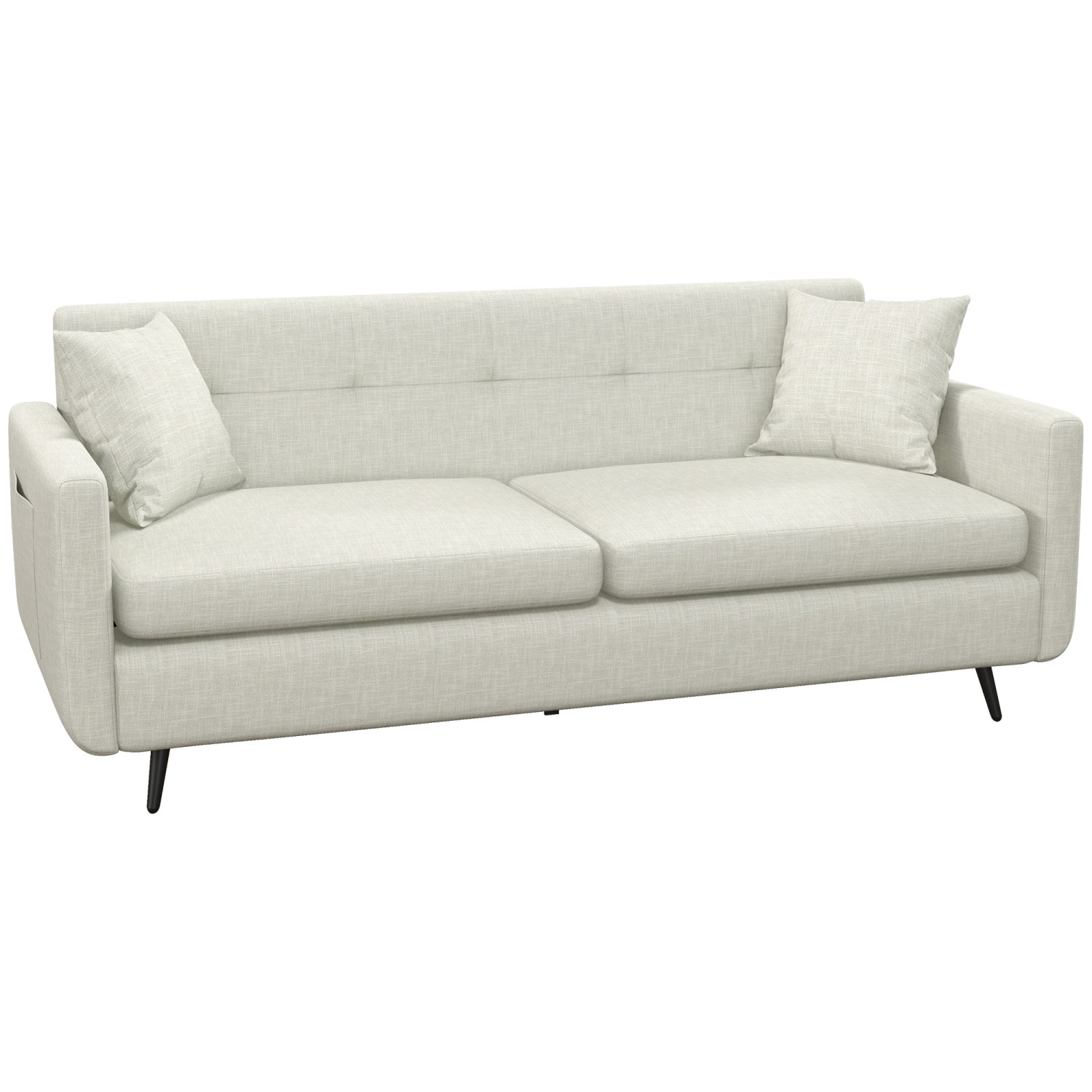 HOMCOM 3-Sitzer-Sofa mit Armlehne Seitentasche 165 x 73 x 72 cm günstig online kaufen