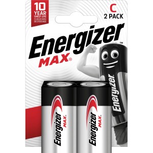 Energizer Max C Baby Batterien, 2er-Pack, Alkali-Batterien für Geräte des täglichen Bedarfs.