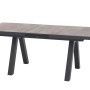Ausziehbarer Siena Garden Gartentisch, Washed Grau, 90x200 cm, mit Keramik-Tischplatte und Aluminiumgestell.