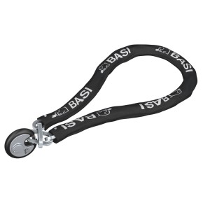 Basi Kettenschloss mit Vorhangschloss, Stahlkette ummantelt, ideal zur Sicherung von Fahrrädern.