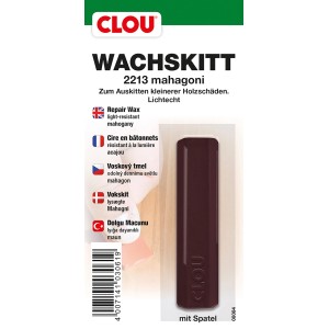 Clou Wachskitt Mahagoni zum Ausbessern von Holz, inklusive Spatel.