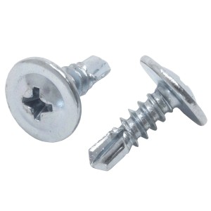 Silberne Protektor Blechschrauben 4,2x13mm mit Bohrspitze aus Stahl, Schrauben.