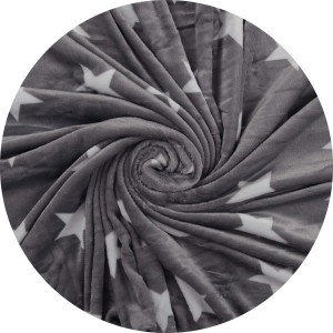 Anthrazitfarbenes Spannbettlaken mit Sternenmuster, Cashmere Touch, 100x200 cm.