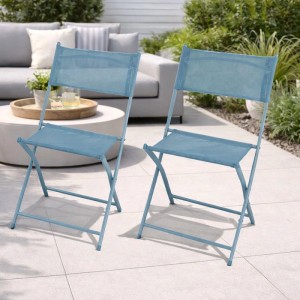 Mojawo 2er Hochlehner Klappstuhl Campingstuhl Gartenstuhl Outdoorstuhl Türkis Klappbar