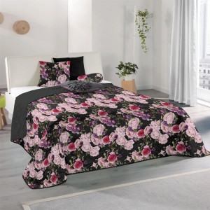 Bestlivings Tagesdecke Lilia mit Blumenmuster auf Bett, Decken & Überwürfe für Schlafzimmer.