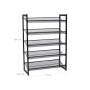 Schwarzes Songmics Schuhregal mit 5 Ebenen aus Metall, 74x104x30,7 cm.
