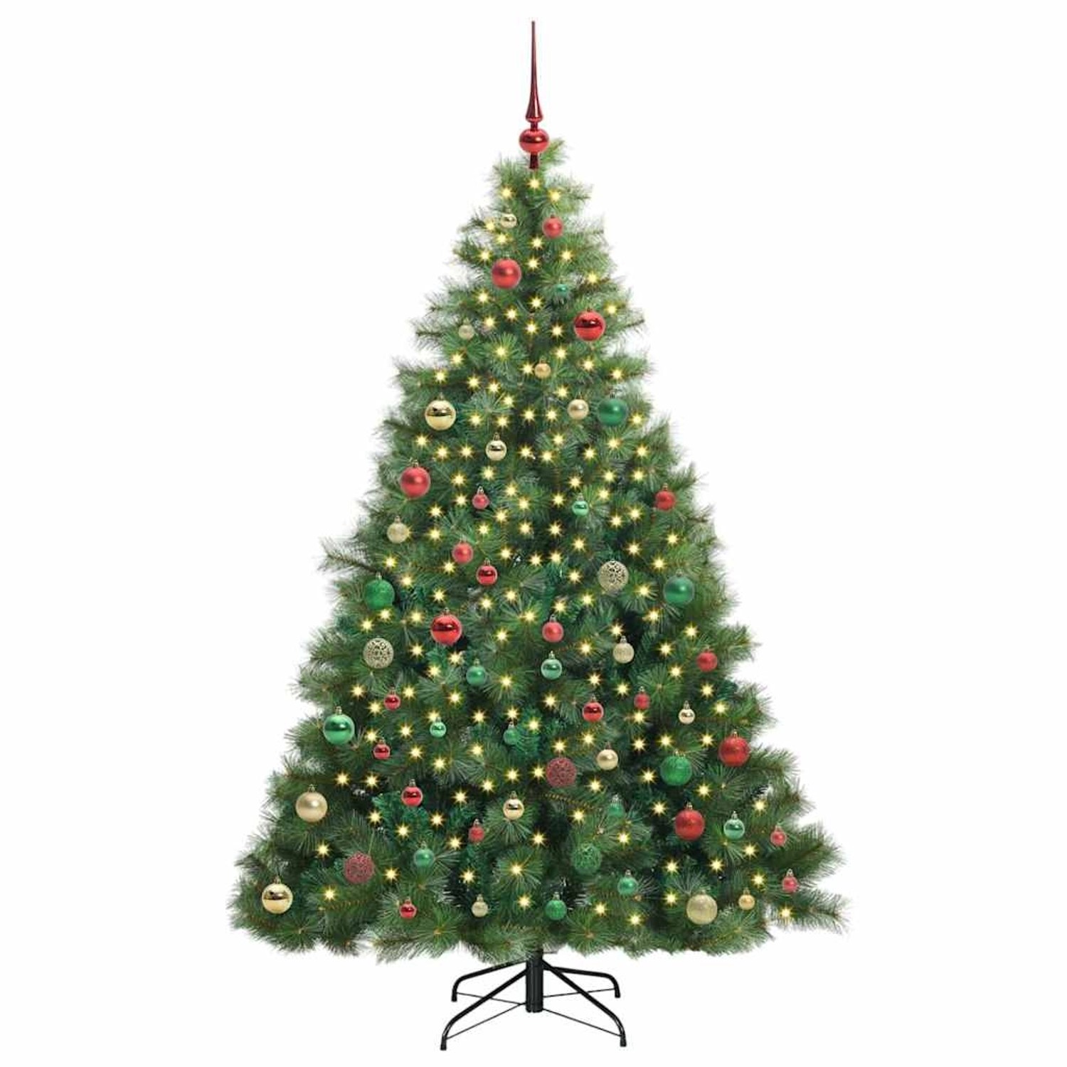 vidaXL Künstlicher Weihnachtsbaum mit 300 LEDs Grün 180 cm PE und PVC 3397791