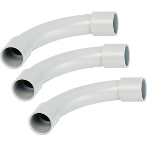 Isolierbogen EN 16, grau, 3 Stück, für die Leitungsverlegung in Ecken.