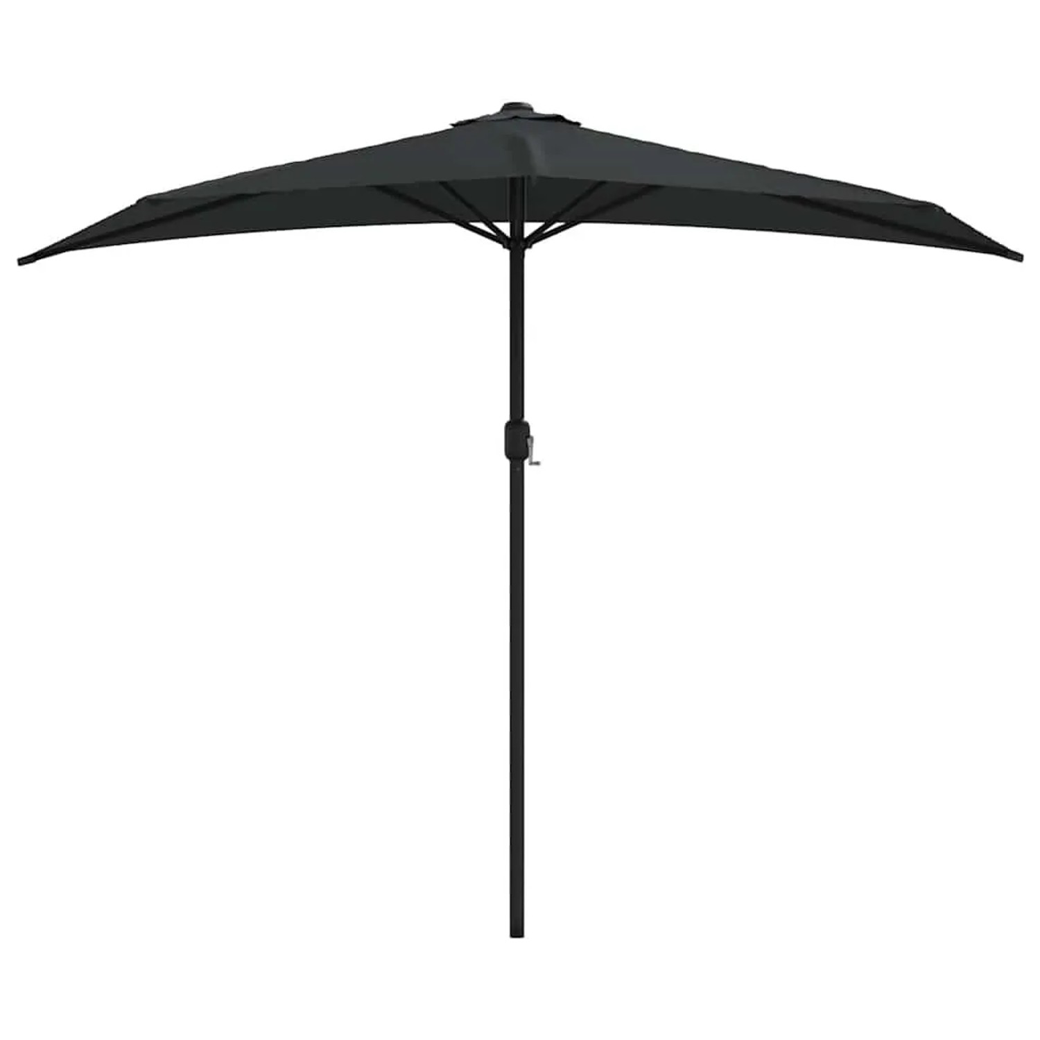 vidaXL Balkon-Sonnenschirm Alu-Mast Schwarz 270x144x222cm Halbrund 312500