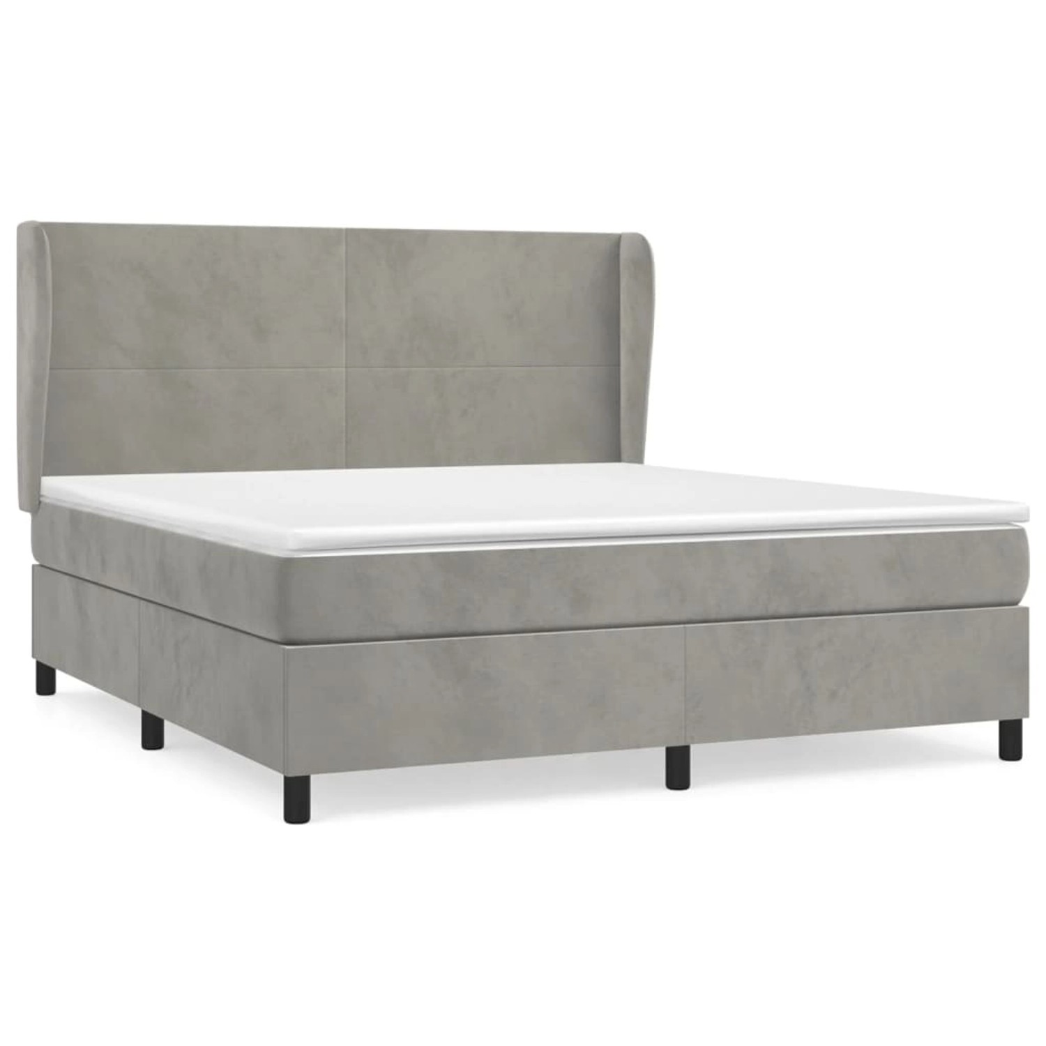 vidaXL Boxspringbett mit Matratze Hellgrau 160x200 cm Samt1389204 günstig online kaufen
