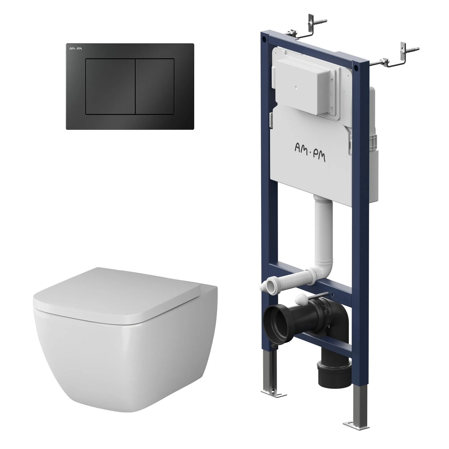 AM.PM WC Set Wand WC Vorwandelement Drückerplatte Toilette mit Spülkasten K günstig online kaufen