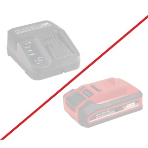 Einhell Power X-Change Akku und Ladegerät (nicht im Lieferumfang) für Akku-Sense Agillo.