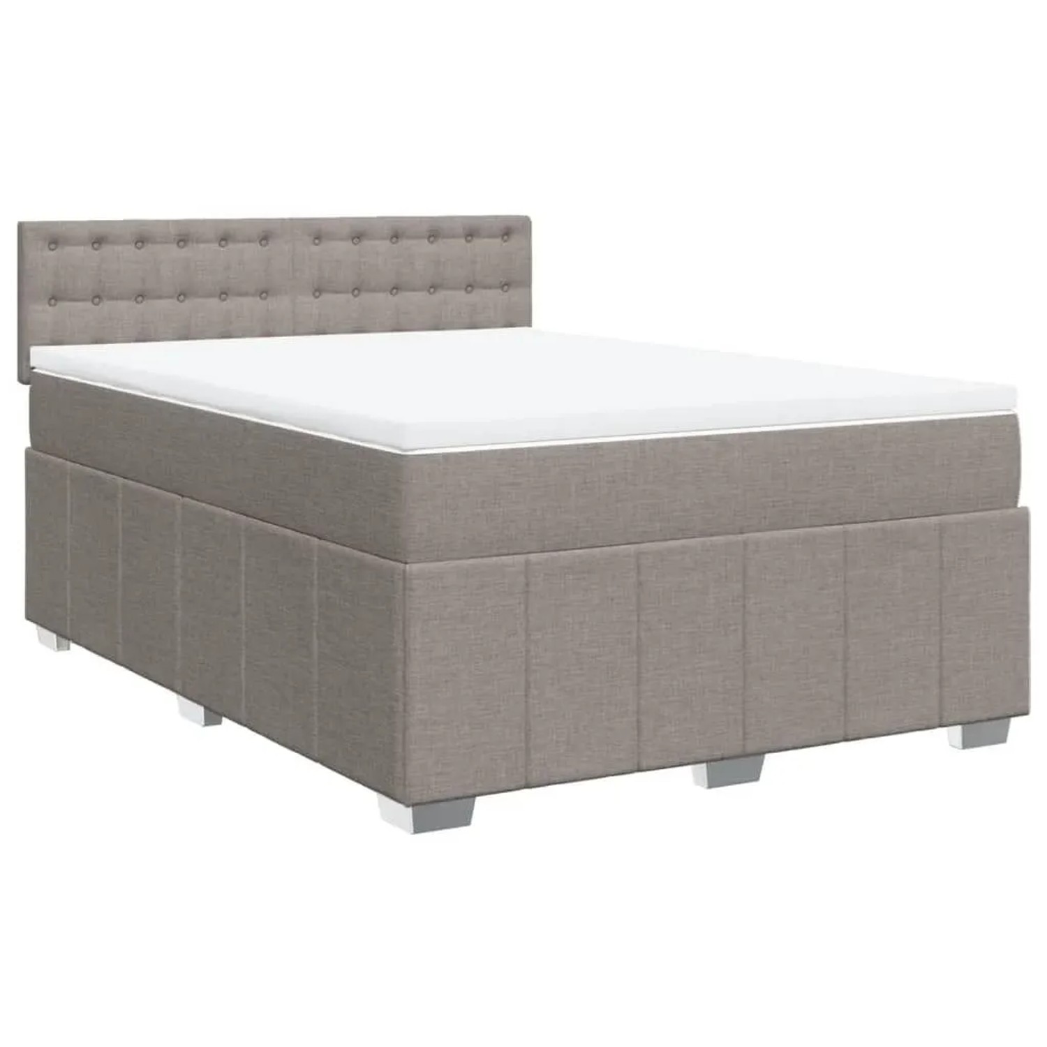 vidaXL Boxspringbett mit Matratze Taupe 160x200 cm Stoff 3289437 günstig online kaufen