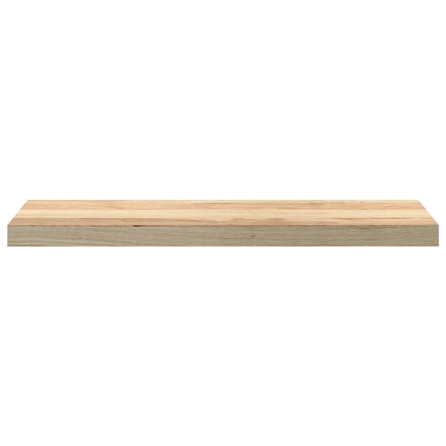 Unbehandelte Fensterbank aus massivem Eichenholz, 80x20x2 cm, mit natürlicher Holzmaserung.