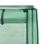 Detailaufnahme des grünen Gewächshaus-Aufsatzes für das vidaXL Hochbeet mit Rattan-Optik.