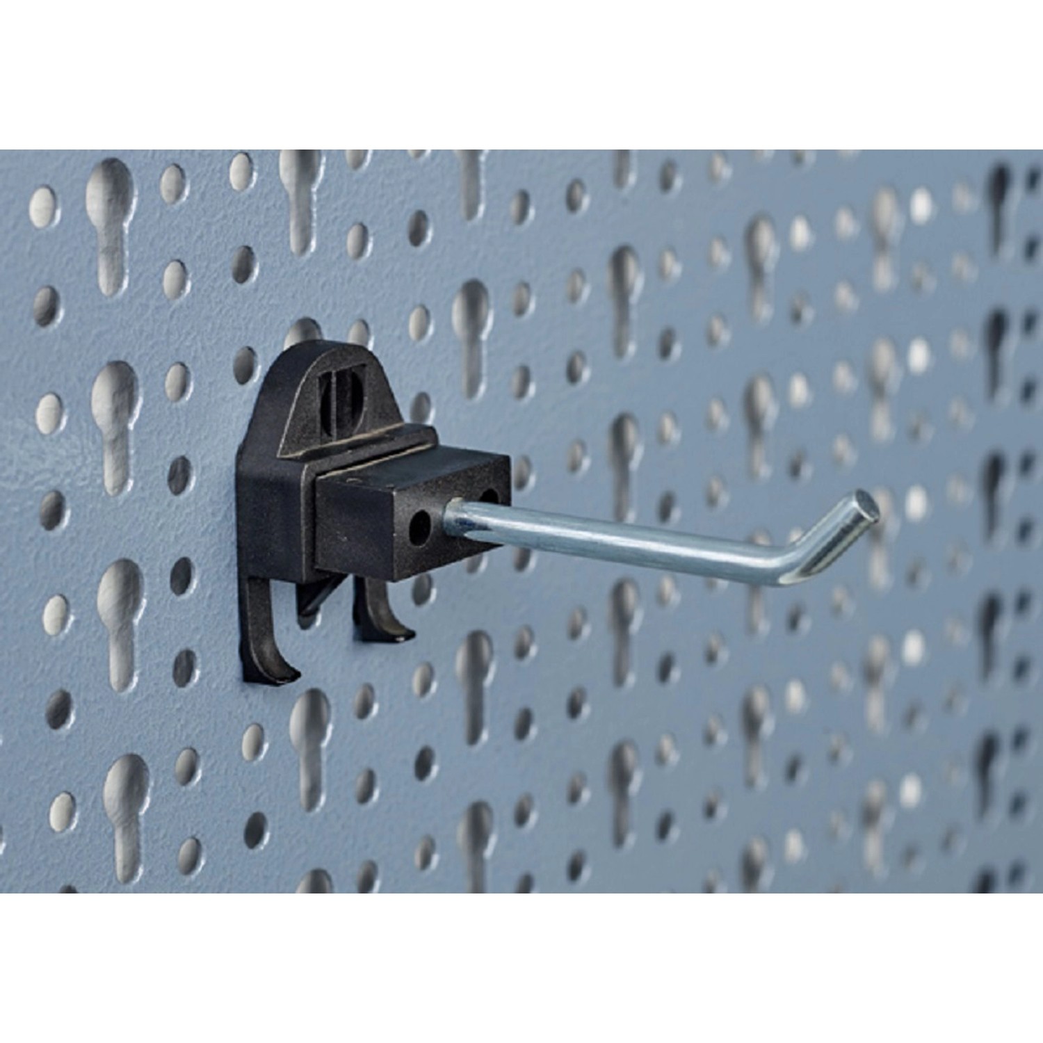 Küpper Systemhalter-Set 60mm an Lochwand, 45° Biegung für Werkzeugaufhängung.