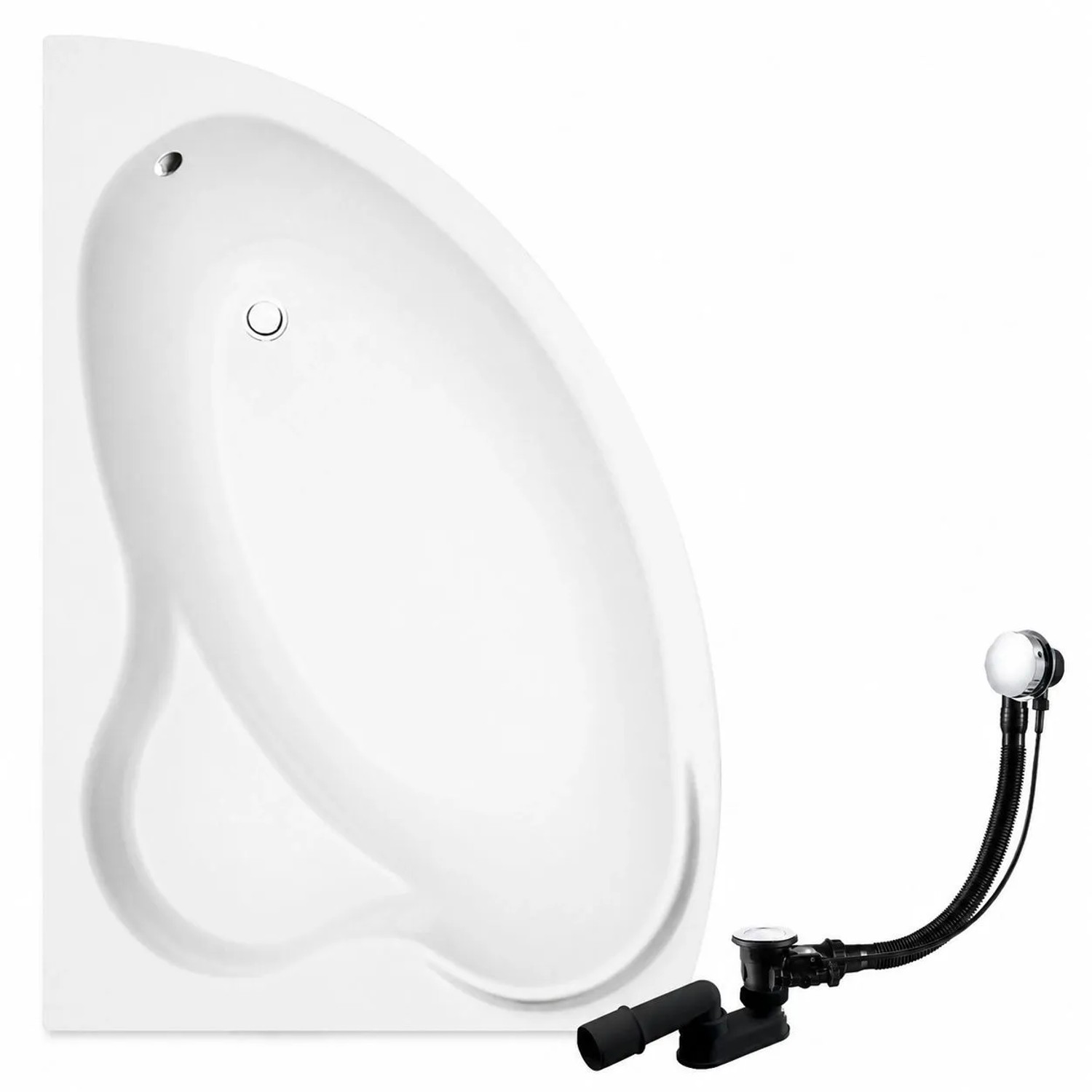 KOLMAN Badewanne Eckwanne 160 x 100 Cm Links Mit Styroporverkleidung Inkl. Ablauf Und Füße