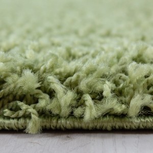 Detailansicht: Grüner Ayyildiz Hochflorteppich Life, flauschiger Shaggy Teppich.