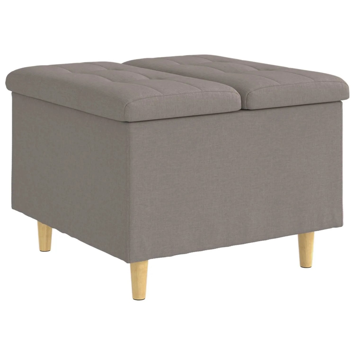 vidaXL Aufbewahrungsottomane mit Kissen Taupe 60 x 60 x 45 cm Stoff 876822