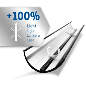 Juwel Reflektor mit Clips für T8 Röhren zur Aquarienbeleuchtung.