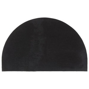 Schwarze, halbrunde Fußmatte (50x80 cm) aus Kokosfaser für den Innen- und Außenbereich.