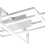 Moderne, dimmbare LED Deckenleuchte Salinas in Weiß matt mit geometrischem Design.