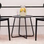 Runder, schwarzer Homestyle4u Gartentisch aus Metall, 45 cm, ideal als Beistelltisch für Balkon & Garten.