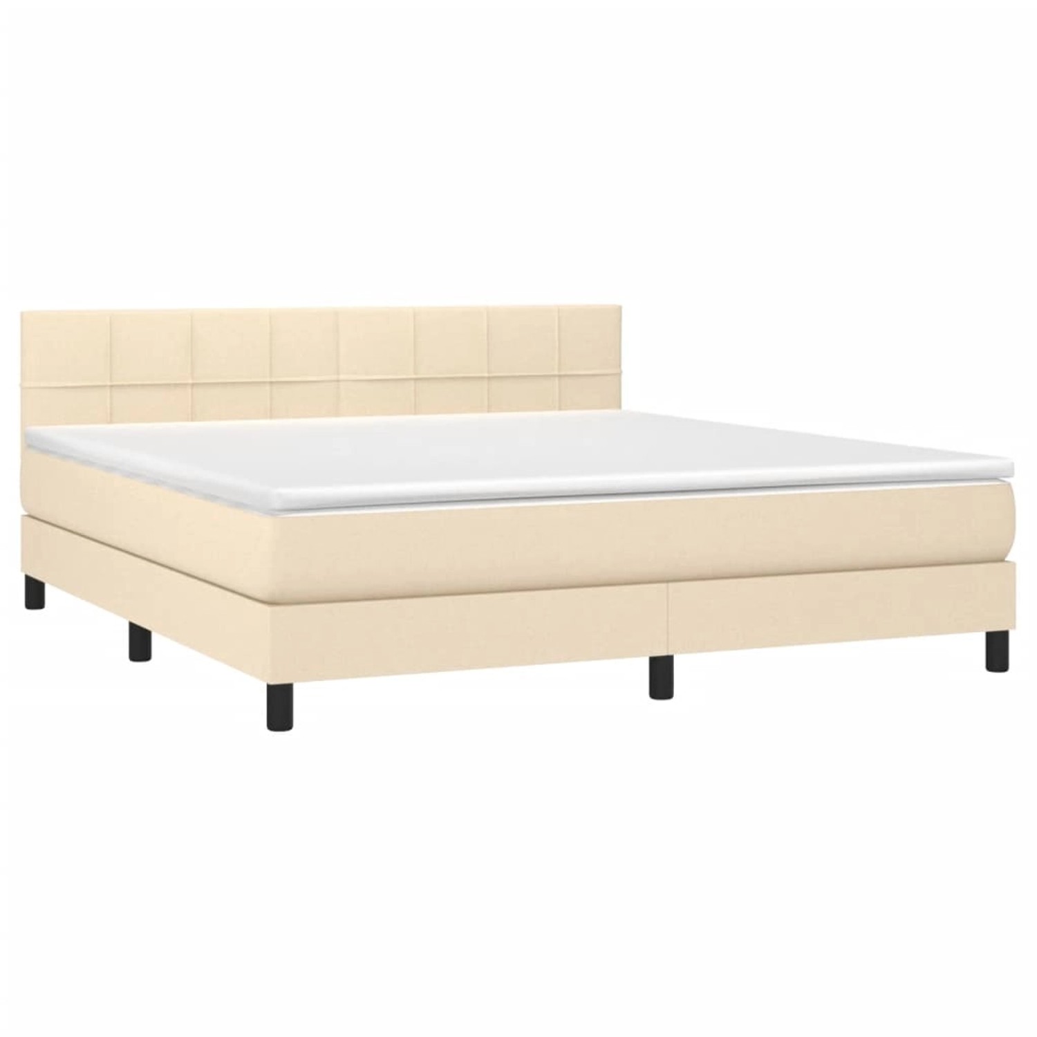 vidaXL Boxspringbett mit Matratze & LED Creme 180x200 cm Stoff 3133178 günstig online kaufen